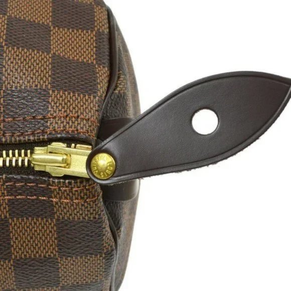 AUTHENTIC LOUIS VUITTON SPEEDY 25 HAND BAG PURSE DAMIER EBENE - Picture 4 of 11